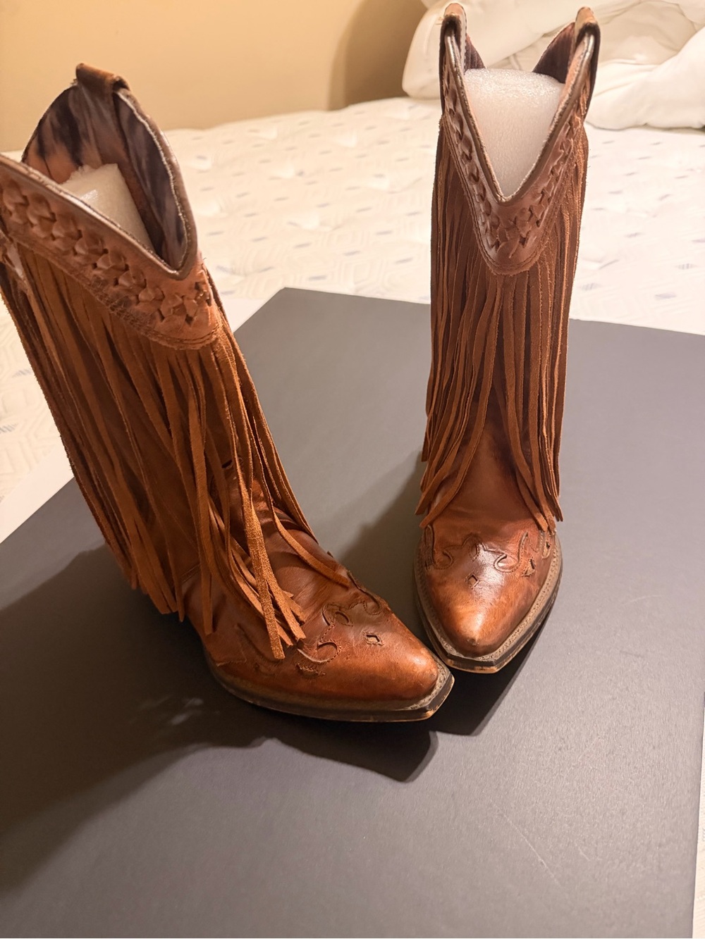 dingo Women's Brown Suede Fringe Western Boots - Picture 2 of 4